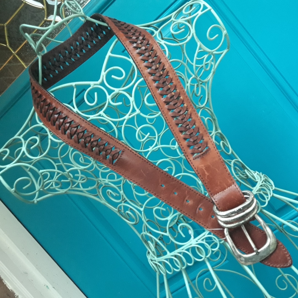 Genuine Leather Belt Wide Belt Braided Leather Woven Belts for Women Bohemian we